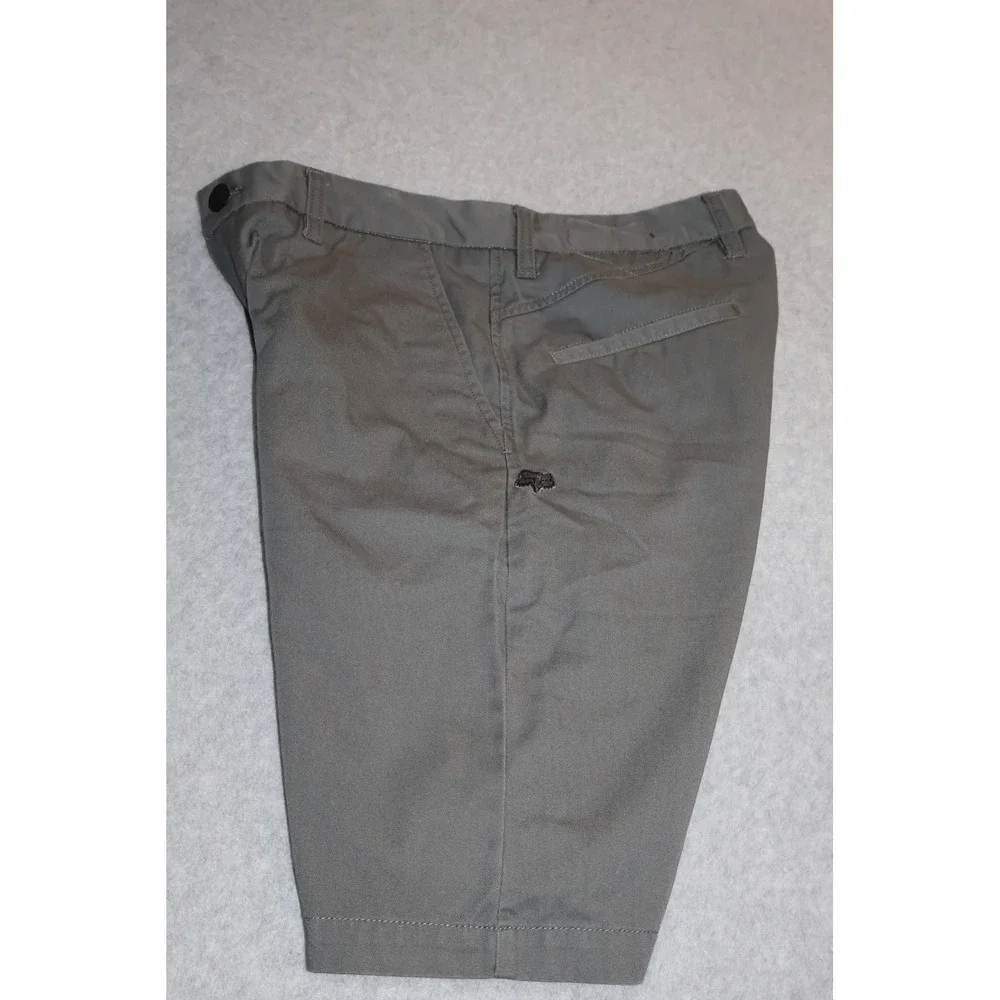 Fox Racing Shorts Mens 30 Gray Chino Flat Front Casual Skate Moto Khakis